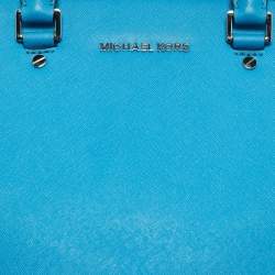 Pre Owned Michael Kors Light Blue Leather Large Selma Tote