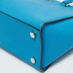 Pre Owned Michael Kors Light Blue Leather Large Selma Tote