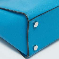 Pre Owned Michael Kors Light Blue Leather Large Selma Tote