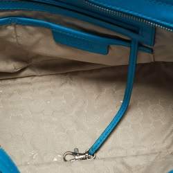 Pre Owned Michael Kors Light Blue Leather Large Selma Tote
