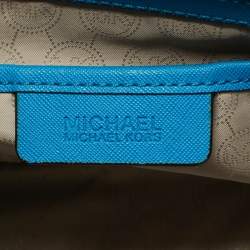 Pre Owned Michael Kors Light Blue Leather Large Selma Tote