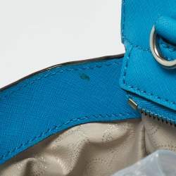 Pre Owned Michael Kors Light Blue Leather Large Selma Tote