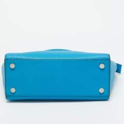 Pre Owned Michael Kors Light Blue Leather Large Selma Tote