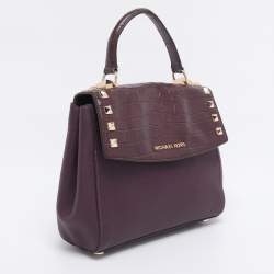 Pre Owned Michael Kors Burgundy Leather Karla Satchel