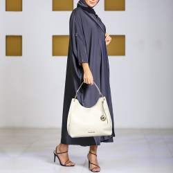 Pre Owned Michael Kors Off White Leather Large Joan Shoulder Bag