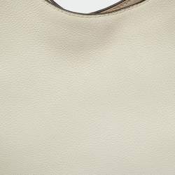 Pre Owned Michael Kors Off White Leather Large Joan Shoulder Bag