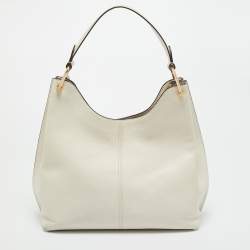 Pre Owned Michael Kors Off White Leather Large Joan Shoulder Bag