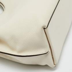 Pre Owned Michael Kors Off White Leather Large Joan Shoulder Bag