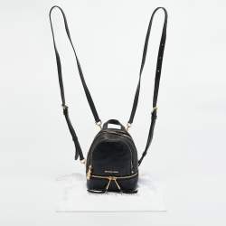 Pre Owned Michael Kors Black Leather Mini Rhea Backpack