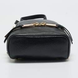 Pre Owned Michael Kors Black Leather Mini Rhea Backpack
