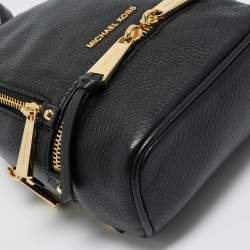 Pre Owned Michael Kors Black Leather Mini Rhea Backpack