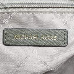 Pre Owned Michael Kors Olive Green Saffiano Leather Large Gilly Tote