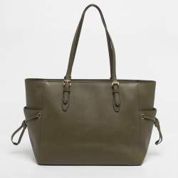 Pre Owned Michael Kors Olive Green Saffiano Leather Large Gilly Tote