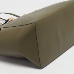 Pre Owned Michael Kors Olive Green Saffiano Leather Large Gilly Tote