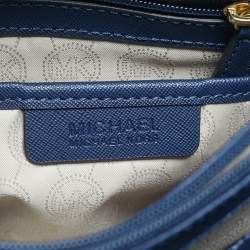 Pre Owned Michael Kors Navy Blue Leather East/West Hamilton Tote