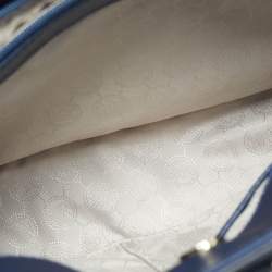 Pre Owned Michael Kors Navy Blue Leather East/West Hamilton Tote