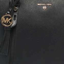 Pre Owned Michael Kors Black Leather Medium Sullivan Top Zip Tote