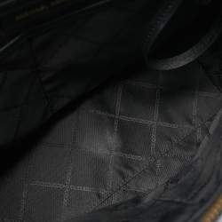 Pre Owned Michael Kors Black Leather Medium Sullivan Top Zip Tote