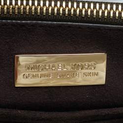 Pre Owned Michael Kors Red/Black Watersnake Leather Small Mercer Tote