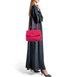 Pre Owned Michael Kors Pink Leather Medium Ava Top Handle Bag