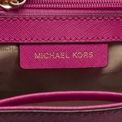 Pre Owned Michael Kors Pink Leather Medium Ava Top Handle Bag