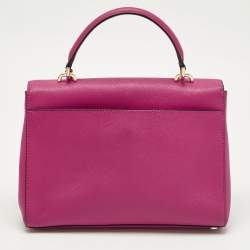 Pre Owned Michael Kors Pink Leather Medium Ava Top Handle Bag