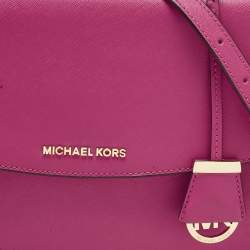 Pre Owned Michael Kors Pink Leather Medium Ava Top Handle Bag
