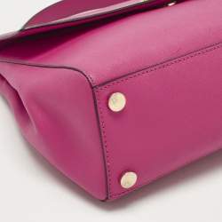 Pre Owned Michael Kors Pink Leather Medium Ava Top Handle Bag