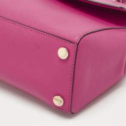 Pre Owned Michael Kors Pink Leather Medium Ava Top Handle Bag