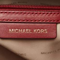 Pre Owned Michael Kors Burgundy Leather Sadie Top Zip Satchel