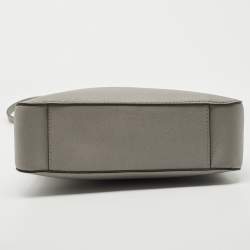 Pre Owned Michael Kors Grey Leather Large Jet Set Travel Messenger Bag