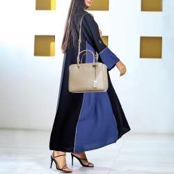 Pre Owned Michael Kors Beige Leather Large Benning Satchel