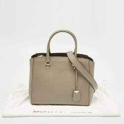 Pre Owned Michael Kors Beige Leather Large Benning Satchel