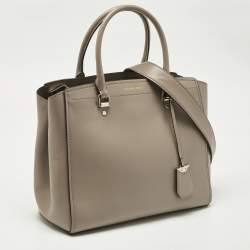 Pre Owned Michael Kors Beige Leather Large Benning Satchel