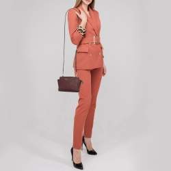 Pre Owned Michael Kors Burgundy Saffiano Leather Mini Selma Crossbody Bag