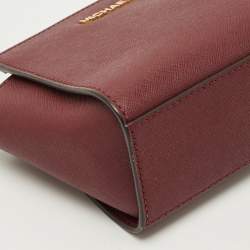 Pre Owned Michael Kors Burgundy Saffiano Leather Mini Selma Crossbody Bag