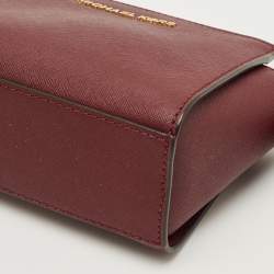 Pre Owned Michael Kors Burgundy Saffiano Leather Mini Selma Crossbody Bag