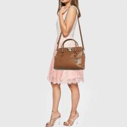 Pre Owned Michael Kors Brown Leather Astrid Tote