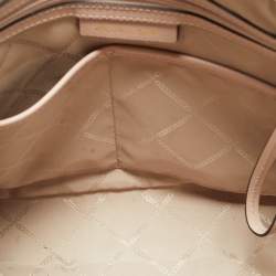 Pre Owned Michael Light Pink Leather Jet Set Top Zip Tote