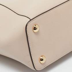 Pre Owned Michael Light Pink Leather Jet Set Top Zip Tote