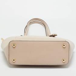 Pre Owned Michael Light Pink Leather Jet Set Top Zip Tote