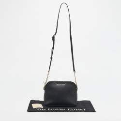 Pre Owned Michael Kors Black Leather Cindy Crossbody Bag