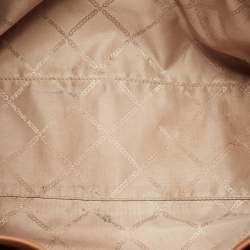 Pre Owned Michael Kors Beige/Brown Logo Jacquard Canvas Large GIgi Tote