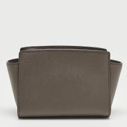 Pre Owned Michael Kors Beige Leather Mini Selma Crossbody Bag