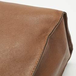 Pre Owned Michael Kors Brown Leather Large Hamilton North South Tote