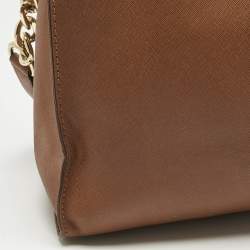 Pre Owned Michael Kors Brown Leather Large Hamilton North South Tote