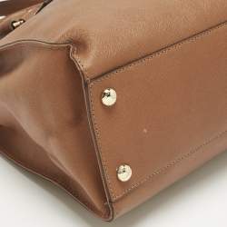 Pre Owned Michael Kors Brown Leather Large Hamilton North South Tote