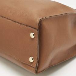 Pre Owned Michael Kors Brown Leather Large Hamilton North South Tote