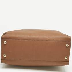 Pre Owned Michael Kors Brown Leather Large Hamilton North South Tote