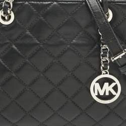 Pre Owned حقيبة يد مايكل كورس سوزانا جلد مبطن أسود